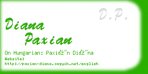 diana paxian business card